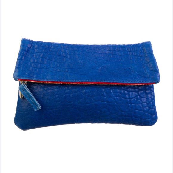 Clare V Handbags - Clare V Pebbled Foldable Leather Clutch